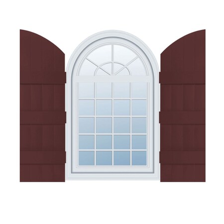 Ekena Millwork Lifetime Vinyl, Four Board Joined w/ Archtop (3 Batten), Board-n-Batten Shutters, LJ6C14X07600BD LJ6C14X07600BD